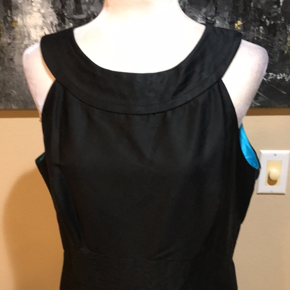 NWT Muse Womens Black Cotton Blend Floral Detailing Sheath Dress- Size 14 - Picture 5 of 13